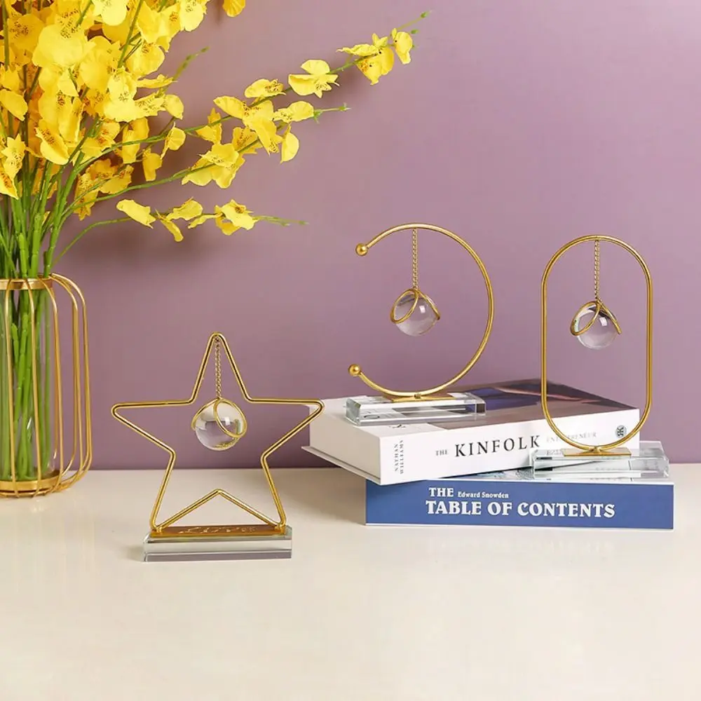 Simple With Bracket Crystal Ball Ornaments Geometric Abstract Crystal Ball Sculpture Desktop Decor Stand Home Decor