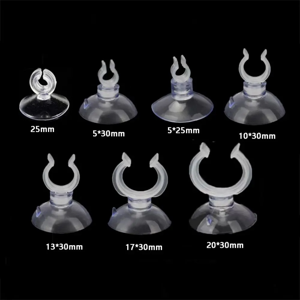 10pcs Holder PVC Aquarium Sucker Clear with Hook Fish Tank Suction Cup Multi-specification Strong Adsorption Air Hose Clamp Wire