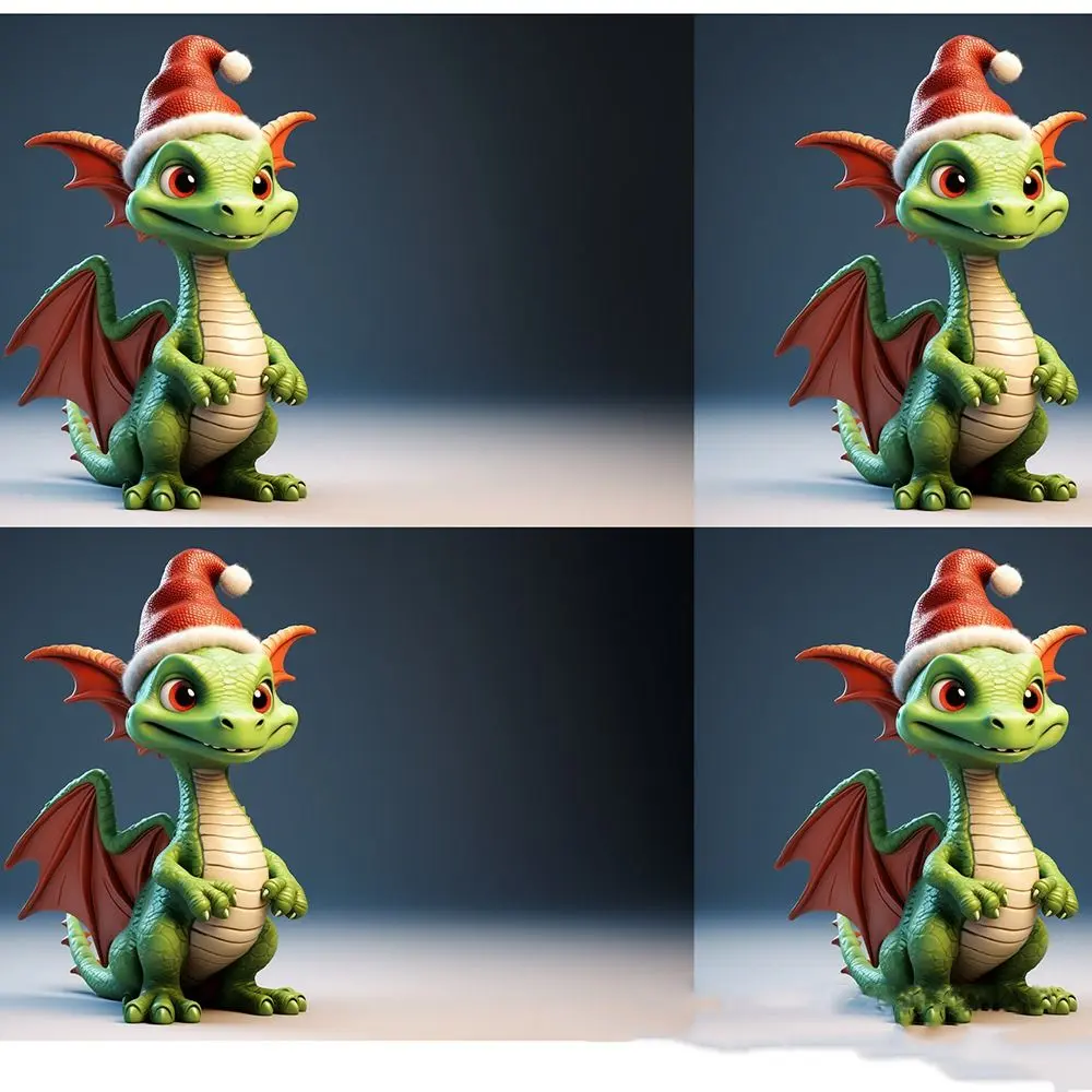 Tourist Souvenirs 3D Christmas Dragon Sculpture Cool Kawaii Dragon Desk Craft Durable Handmade Dragon Resin Ornament Christmas