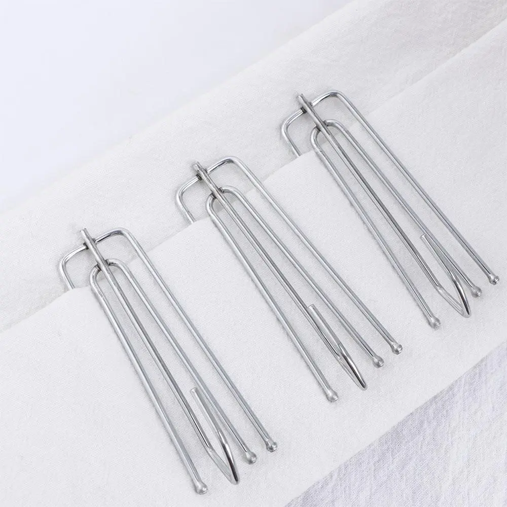 Stainless Steel Hangers Curtain Accessory Window Door Bathroom Curtain Pleat Clips Drapes Pin Curtain Hooks Drapery Hook