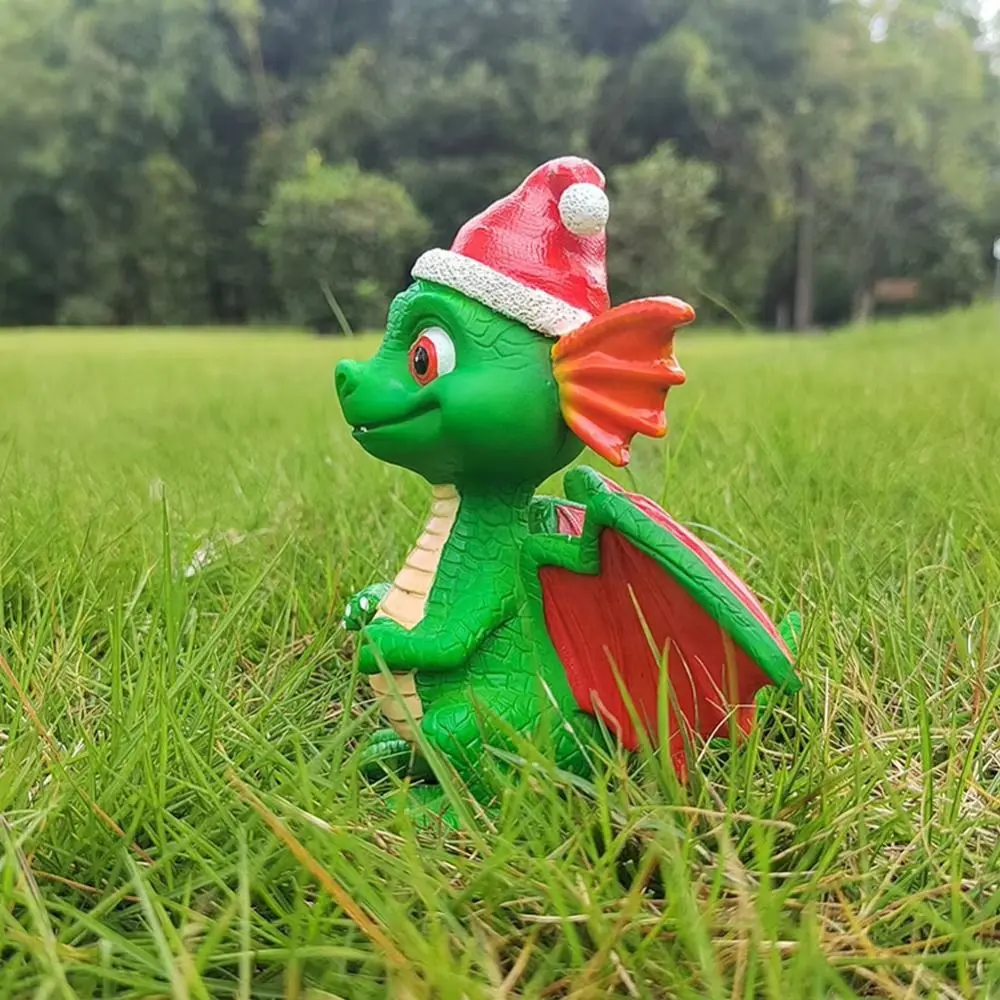 Tourist Souvenirs 3D Christmas Dragon Sculpture Cool Kawaii Dragon Desk Craft Durable Handmade Dragon Resin Ornament Christmas