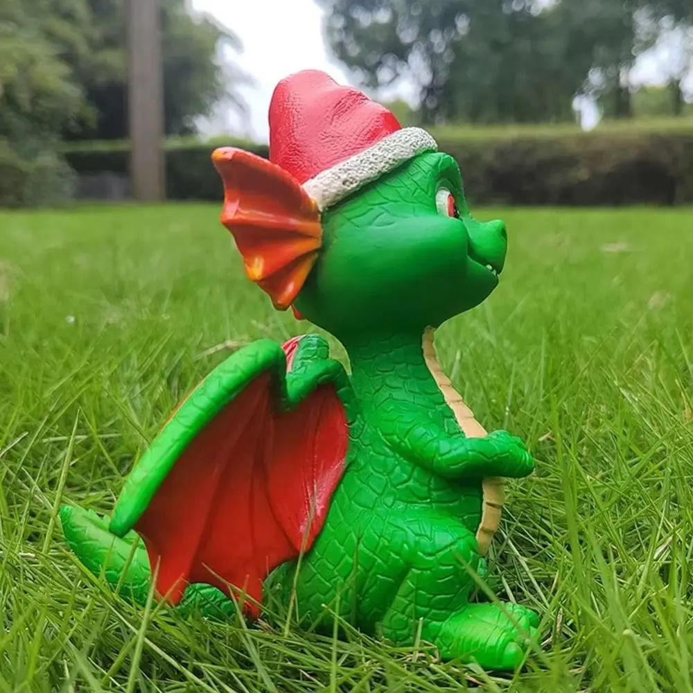 Tourist Souvenirs 3D Christmas Dragon Sculpture Cool Kawaii Dragon Desk Craft Durable Handmade Dragon Resin Ornament Christmas