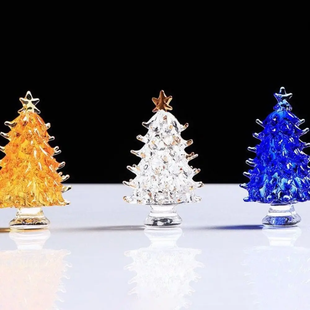 Beautiful 3D Crystal Tree Figurine Cute Exquisite Christmas Tree Miniature Handmade Tree Statue Desktop