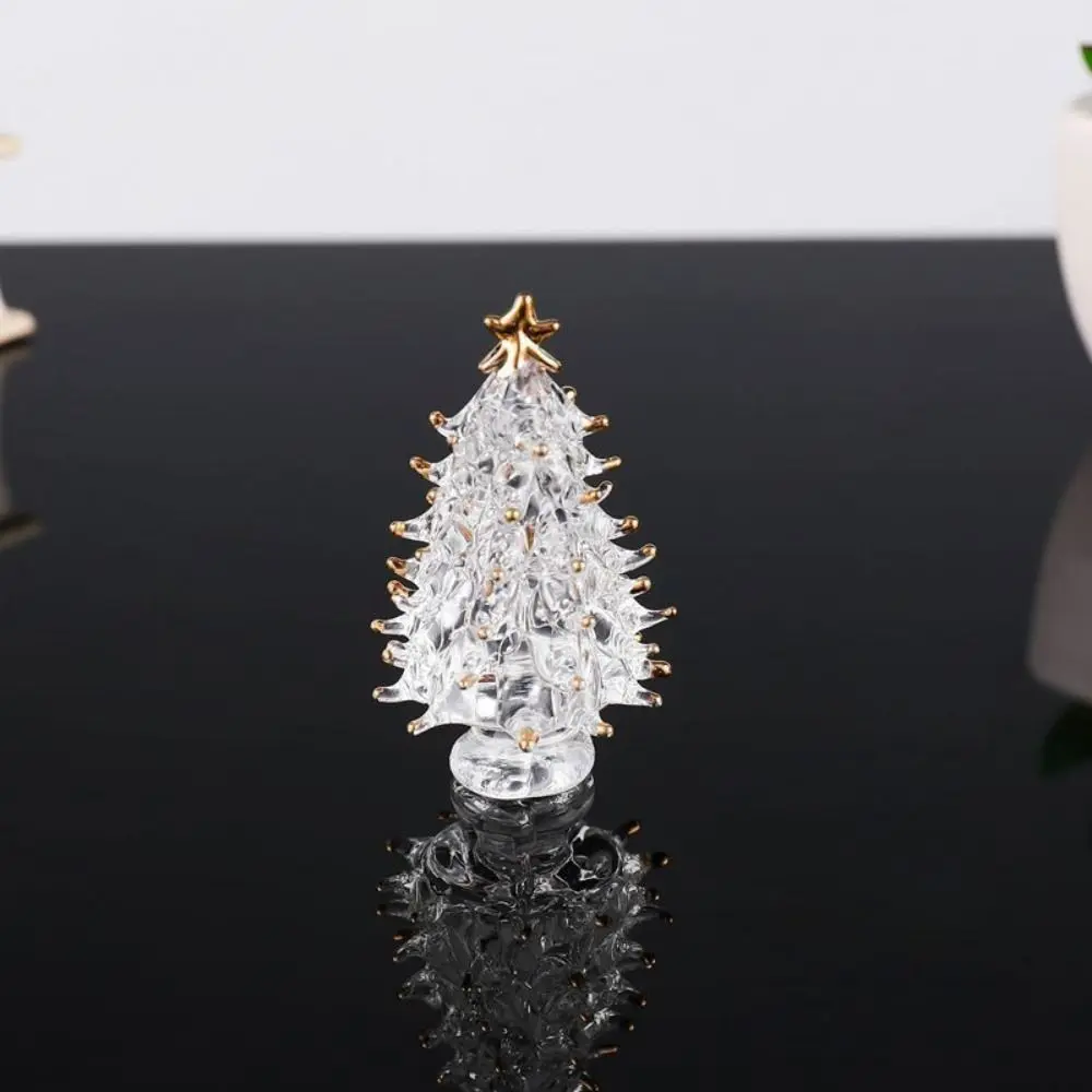 Beautiful 3D Crystal Tree Figurine Cute Exquisite Christmas Tree Miniature Handmade Tree Statue Desktop