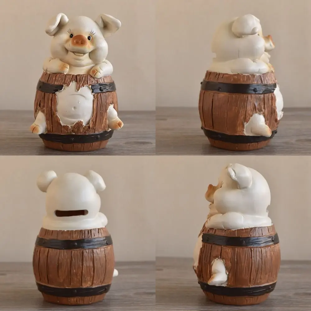 Unique Cute Pig Piggy Bank Cartoon Durable Animal Saving Box Large Capacity ResinPig Ornament Porch