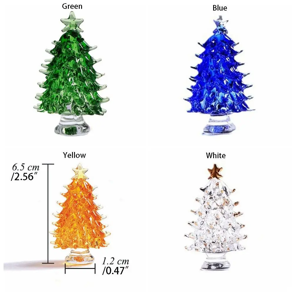Beautiful 3D Crystal Tree Figurine Cute Exquisite Christmas Tree Miniature Handmade Tree Statue Desktop