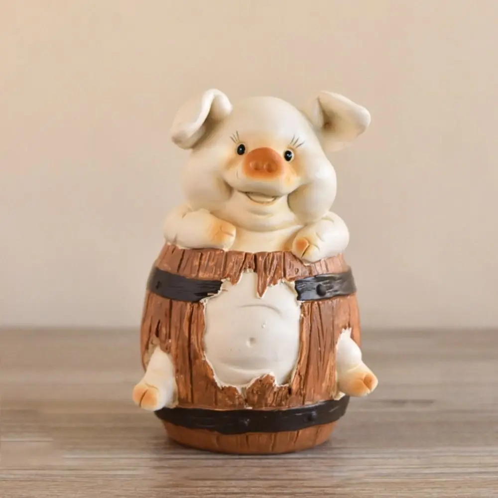 Unique Cute Pig Piggy Bank Cartoon Durable Animal Saving Box Large Capacity ResinPig Ornament Porch