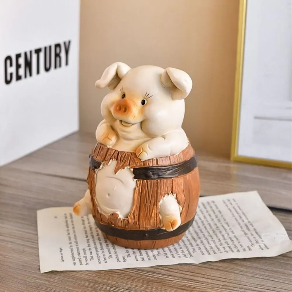 Unique Cute Pig Piggy Bank Cartoon Durable Animal Saving Box Large Capacity ResinPig Ornament Porch