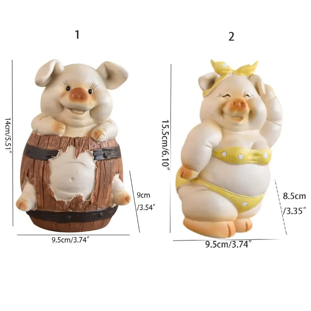 Unique Cute Pig Piggy Bank Cartoon Durable Animal Saving Box Large Capacity ResinPig Ornament Porch