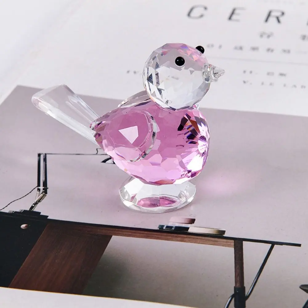 Creative Exquisite Crystal Bird Ornaments Cute Crystal Craft Bird Figurines Cartoon Simulation Bird Ornaments Room Decor