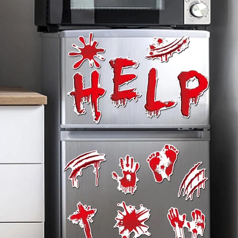 10pcs Funny Halloween Bleeding Magnets Resin Realistic Bleeding Magnetic Sticker Scary Halloween Fridge Magnet Home Decoration