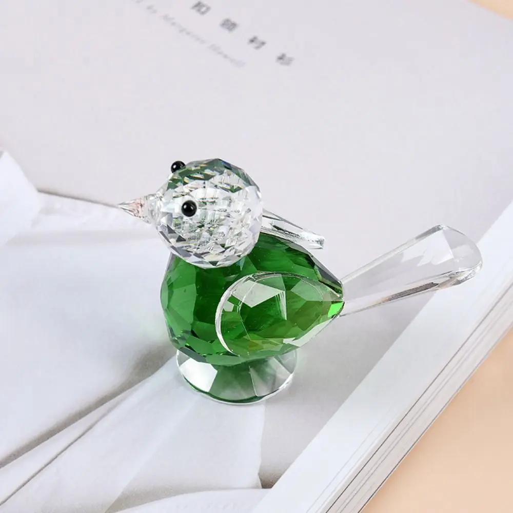 Creative Exquisite Crystal Bird Ornaments Cute Crystal Craft Bird Figurines Cartoon Simulation Bird Ornaments Room Decor