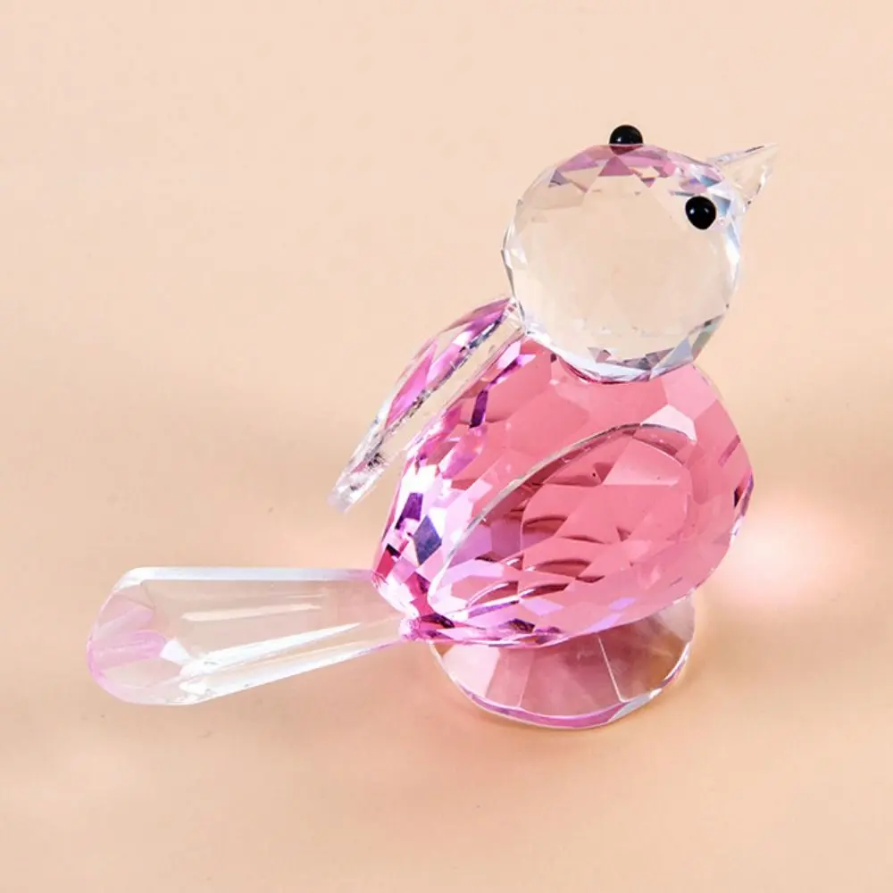 Creative Exquisite Crystal Bird Ornaments Cute Crystal Craft Bird Figurines Cartoon Simulation Bird Ornaments Room Decor
