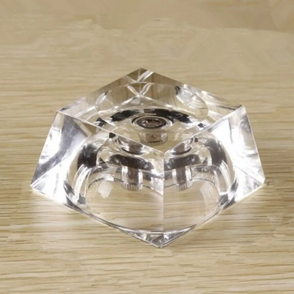 Home Decoration LED Glass Sphere Holder Transparent Decorative Crystal Ball Stand Luminous Multi Color Changing