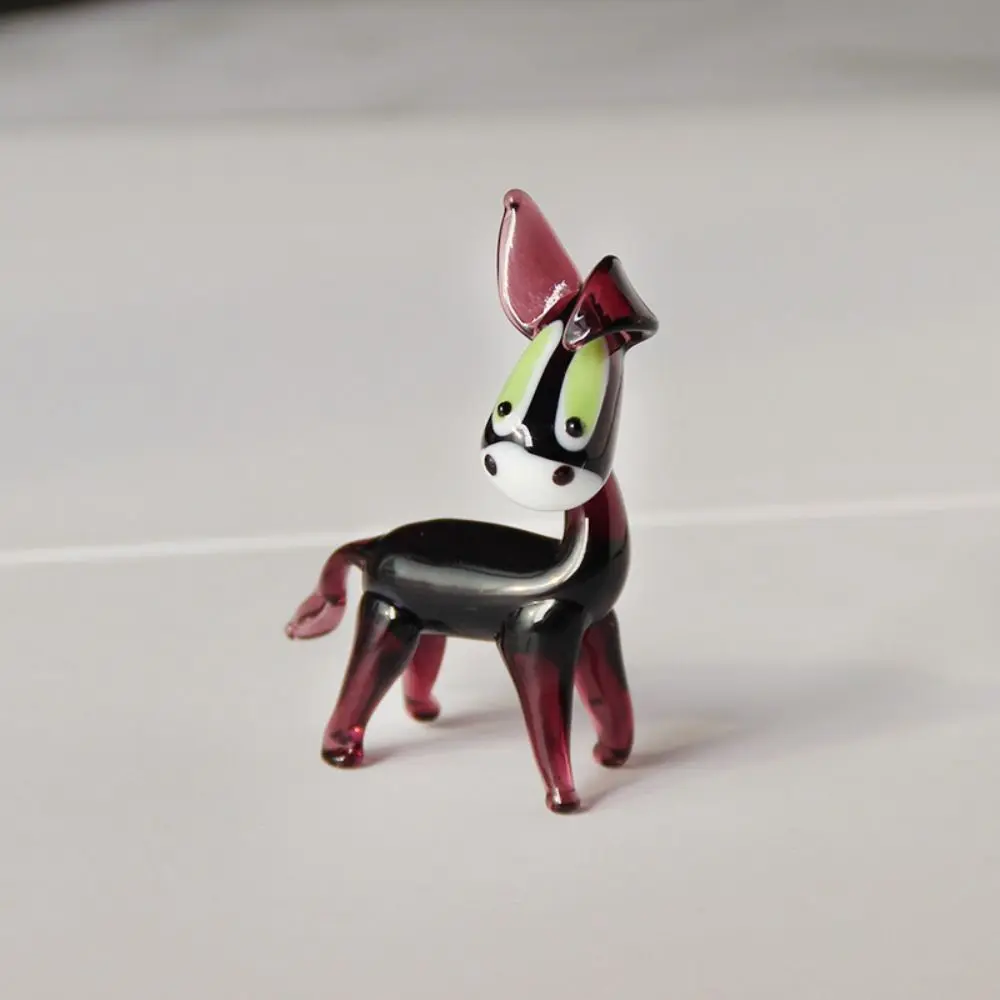 Lovely Miniature Donkey Crafts Cute Small Crystal Donkey Figurines Paperweight Gift Glass Animal Ornament Home Decor
