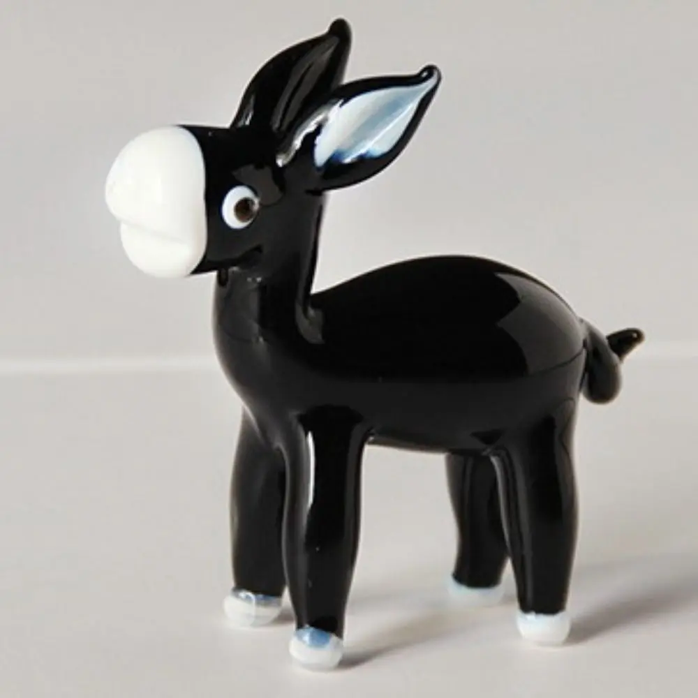 Lovely Miniature Donkey Crafts Cute Small Crystal Donkey Figurines Paperweight Gift Glass Animal Ornament Home Decor