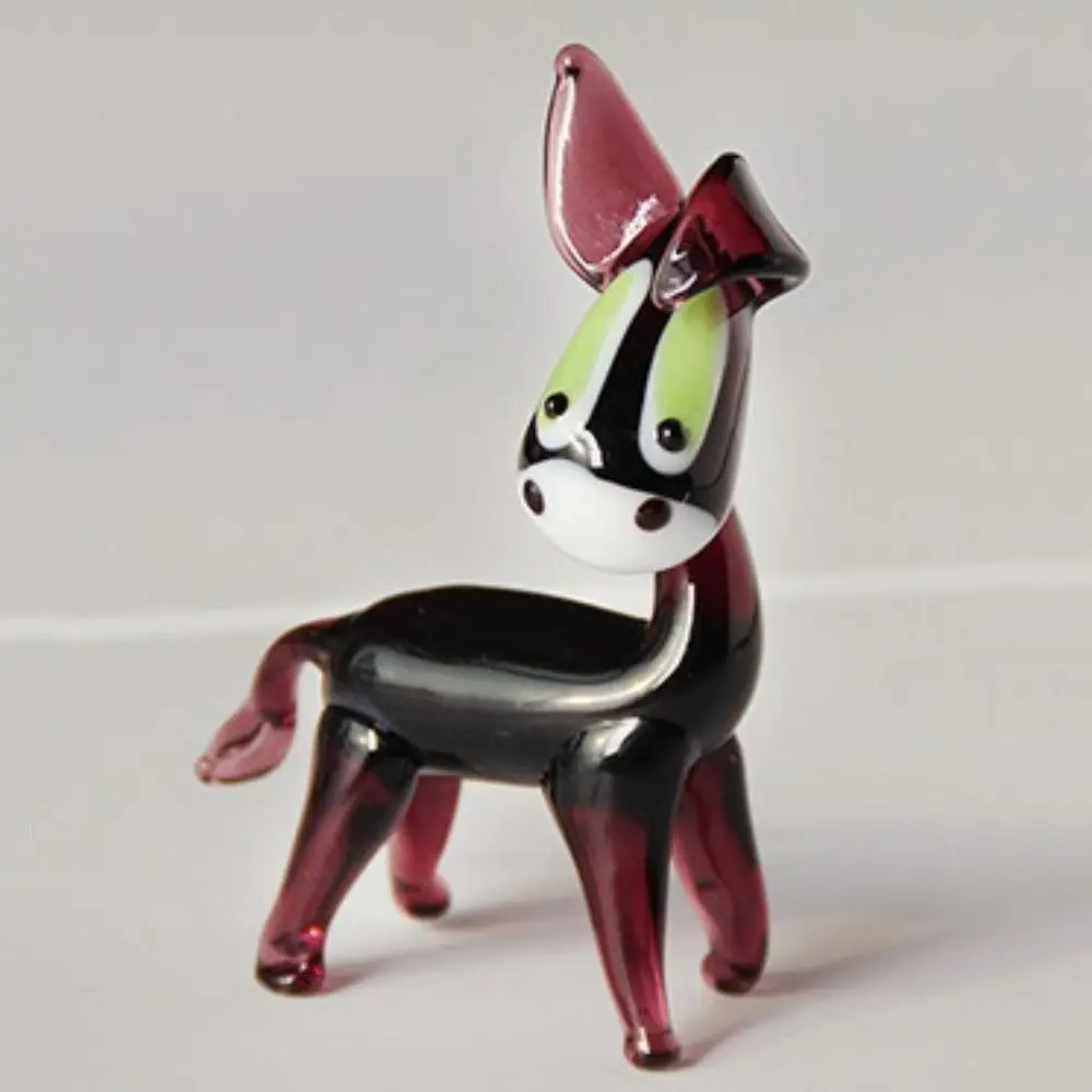 Lovely Miniature Donkey Crafts Cute Small Crystal Donkey Figurines Paperweight Gift Glass Animal Ornament Home Decor