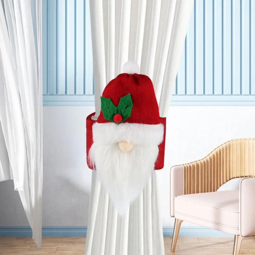 Snowman Santa Claus Curtain Tieback Kawaii Doll Christmas Curtain Ties Elk Classic Cartoon Curtain Buckle Festival Party