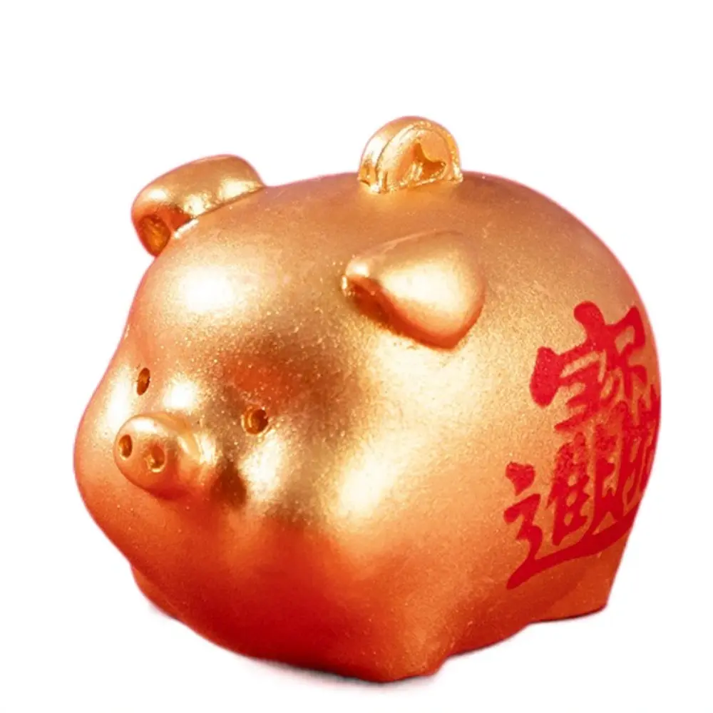 Cartoon Chinese Style New Year Statue Mini Delicate Landscape Ornaments Resin Handmade Desktop Decor Party