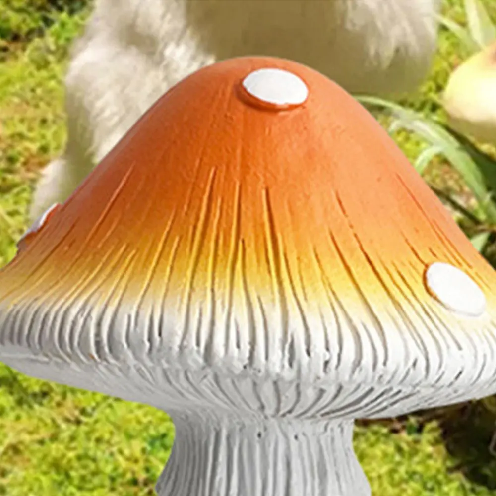 Resin Simulated Mushroom Statue Creative Eco-friendly Mushroom Figurine Artificial Waterproof Garden Miniature Sculptures