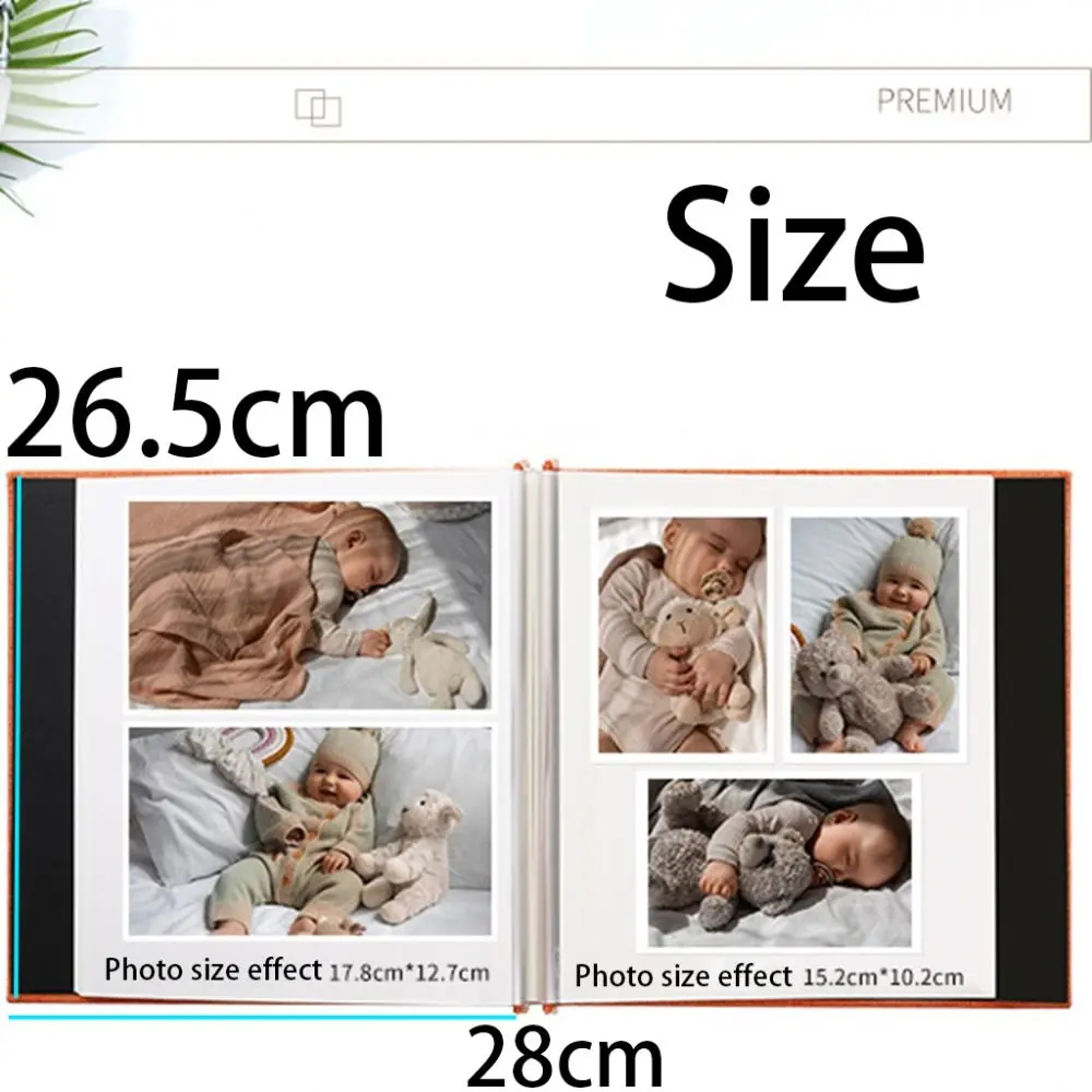20 Sheets/40 Pages DIY Self Adhesive Photo Album 27x26cm Writable Film Covered DIY Photo Album High-capacity INS