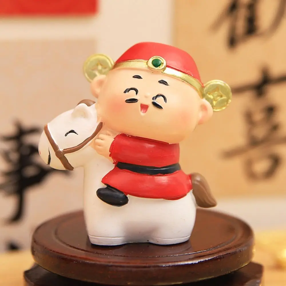 Chinese Tradition Myth God of Fortune Statue Resin Crafts Bring Fortune Chinese God of Wealth Figurine Good Luck Cartoon