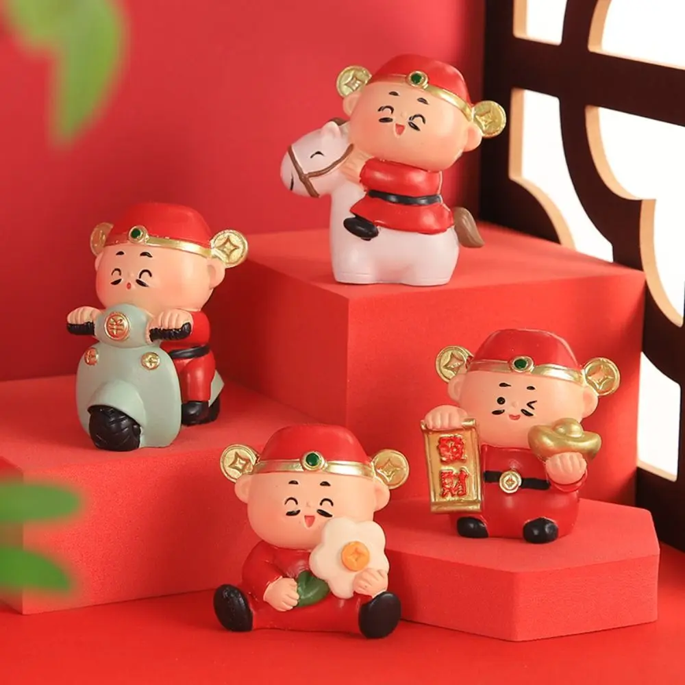 Chinese Tradition Myth God of Fortune Statue Resin Crafts Bring Fortune Chinese God of Wealth Figurine Good Luck Cartoon