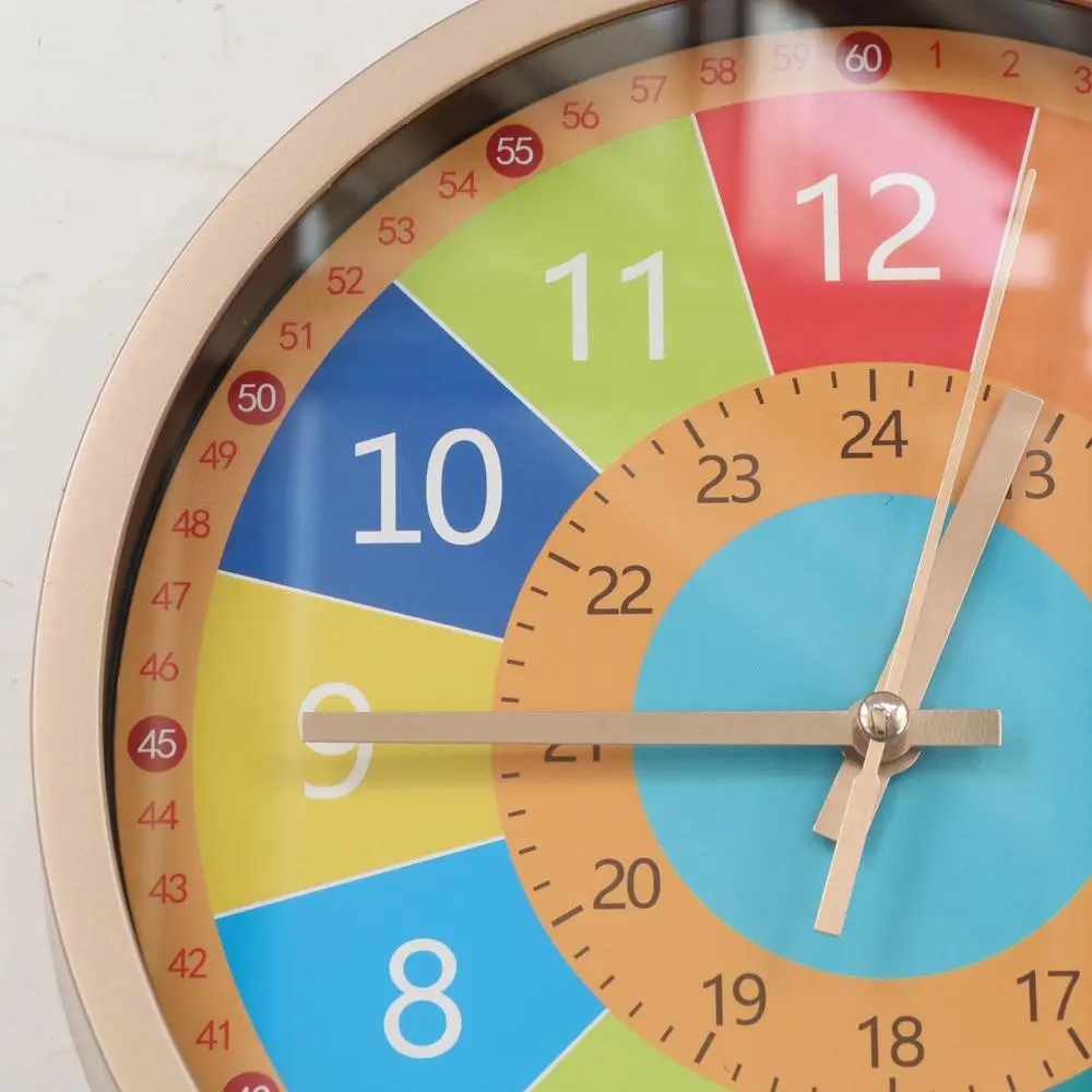 Educational Tool Silent Wall Clock Punch-free Simple Learning Clock Modern Creative Electronic Color Clock Gift