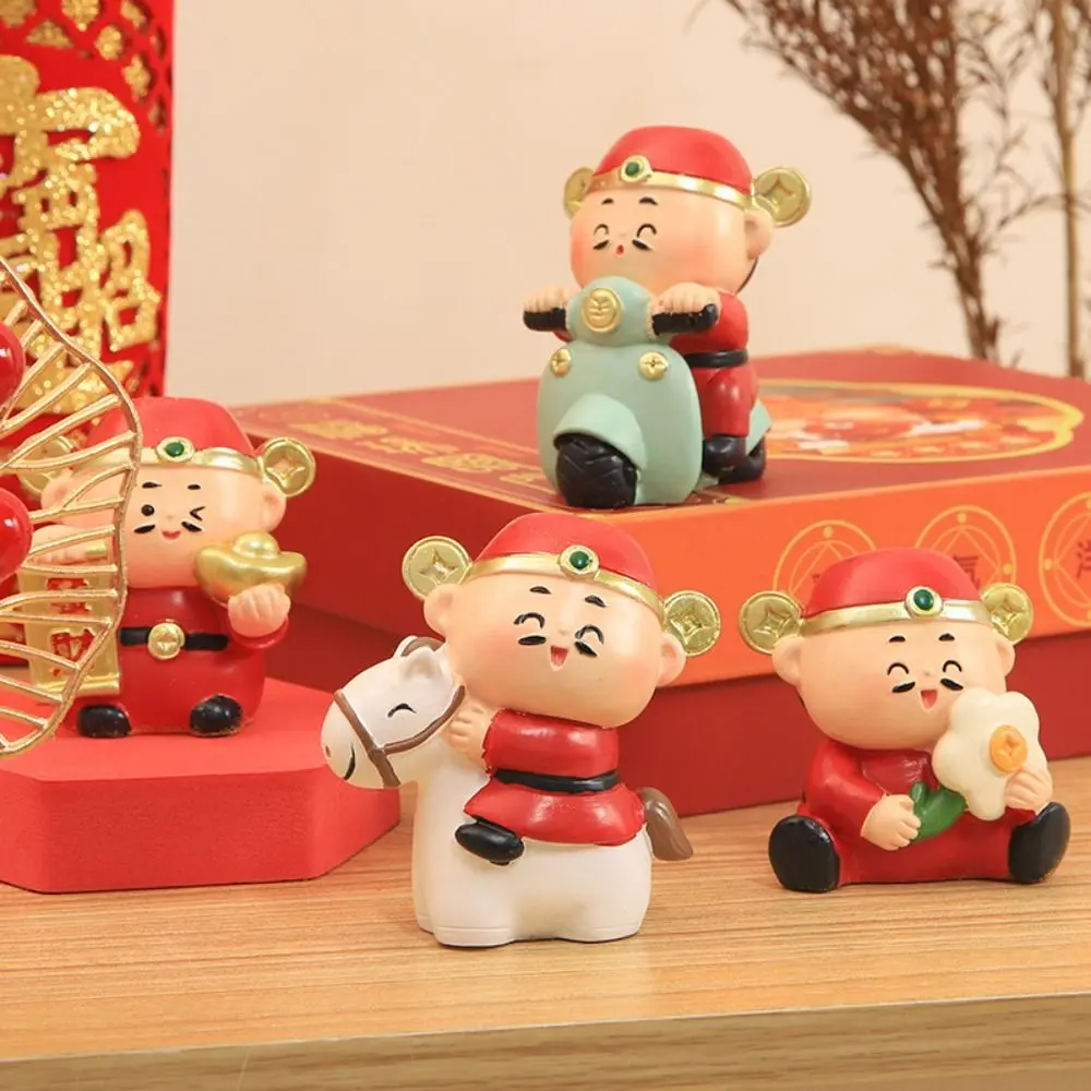 Chinese Tradition Myth God of Fortune Statue Resin Crafts Bring Fortune Chinese God of Wealth Figurine Good Luck Cartoon