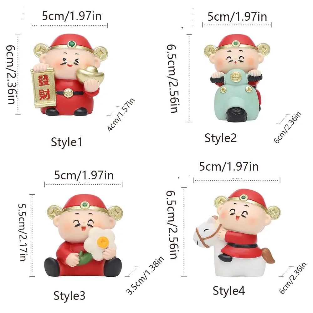 Chinese Tradition Myth God of Fortune Statue Resin Crafts Bring Fortune Chinese God of Wealth Figurine Good Luck Cartoon