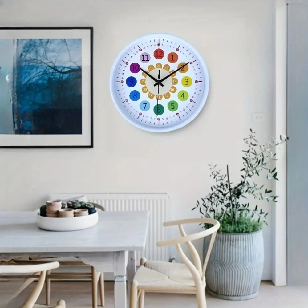 Educational Tool Silent Wall Clock Punch-free Simple Learning Clock Modern Creative Electronic Color Clock Gift