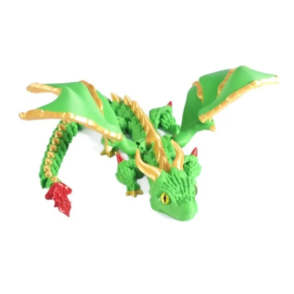 Realistic 3D Printed Dragon Toy Flexible Articulated Simulated Dragon Ornament Desktop Ornament Home Decor