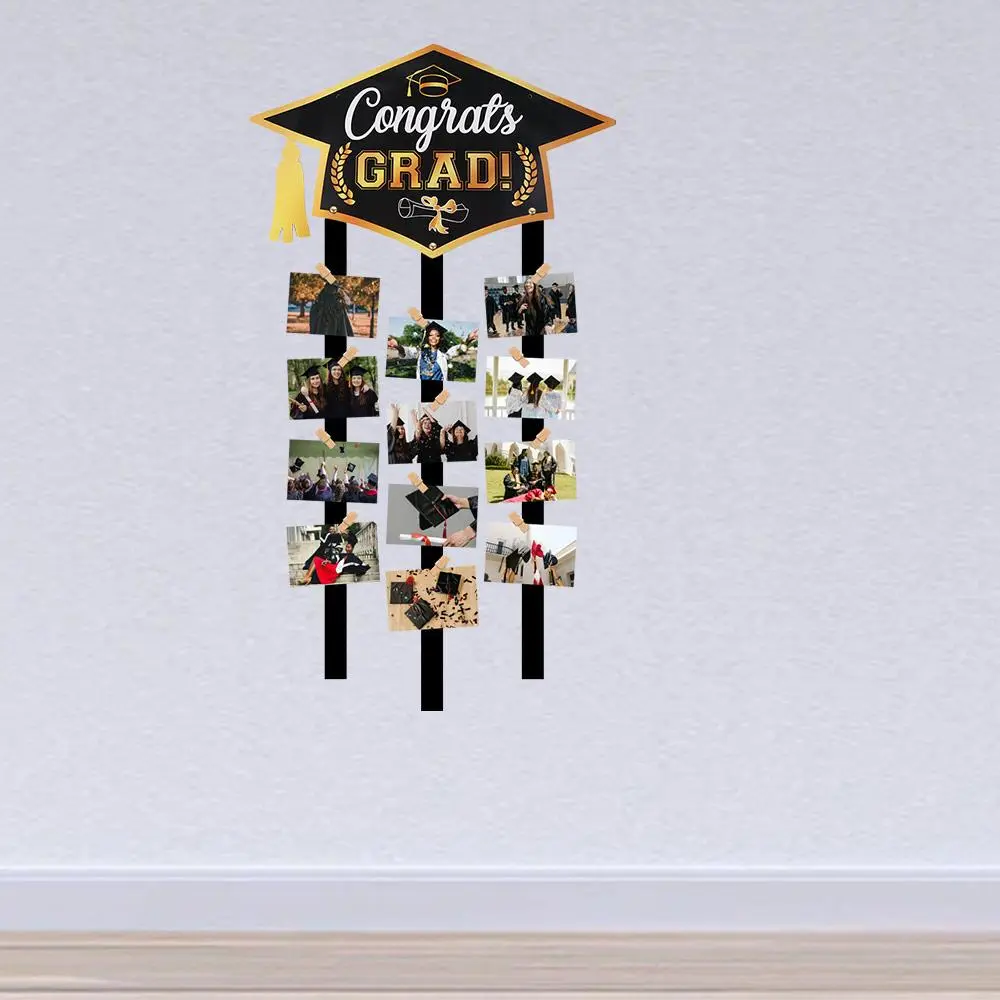 DIY Graduation Photo Display Holder 12 Clip Creativity Graduation Season Photo Frame Simple Cardboard Picture Organizer
