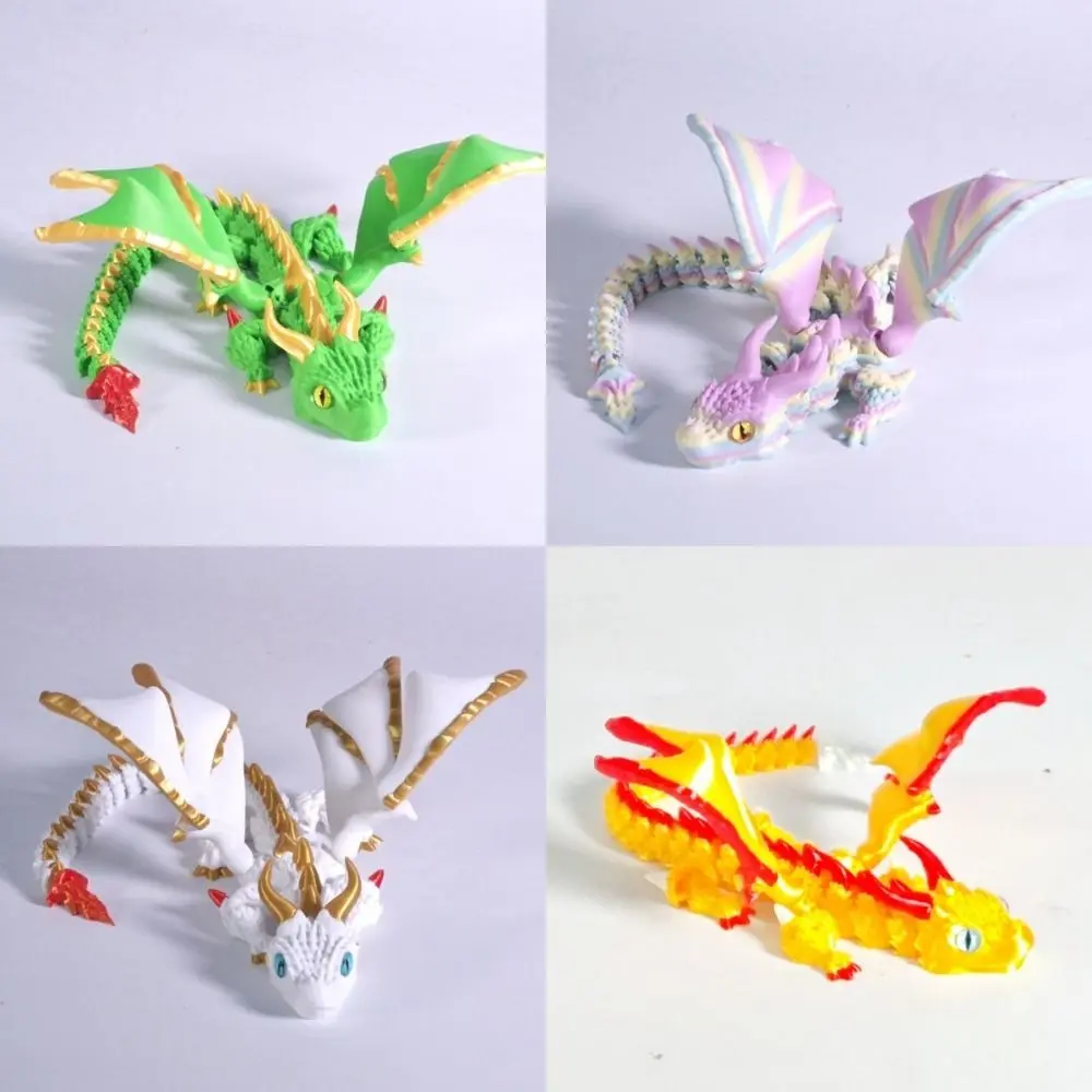 Realistic 3D Printed Dragon Toy Flexible Articulated Simulated Dragon Ornament Desktop Ornament Home Decor