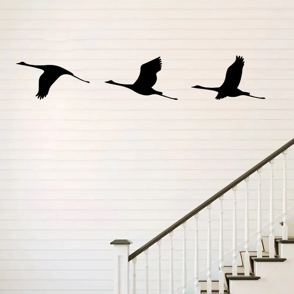 3Pcs/set Fashion Black Wild Goose Wall Pendant Unique Cute Bird Hanging Pendant Cartoon Metal Hanging Ornaments Home Decor