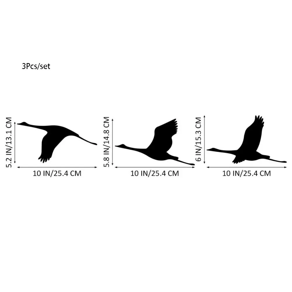 3Pcs/set Fashion Black Wild Goose Wall Pendant Unique Cute Bird Hanging Pendant Cartoon Metal Hanging Ornaments Home Decor