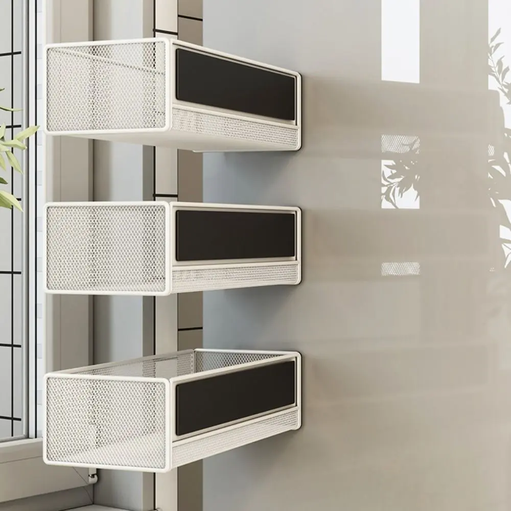 Metal Refrigerator Magnetic Shelf Multifunctional Square Refrigerator Rack No-Punch Durable Kitchen Storage Shelves Home