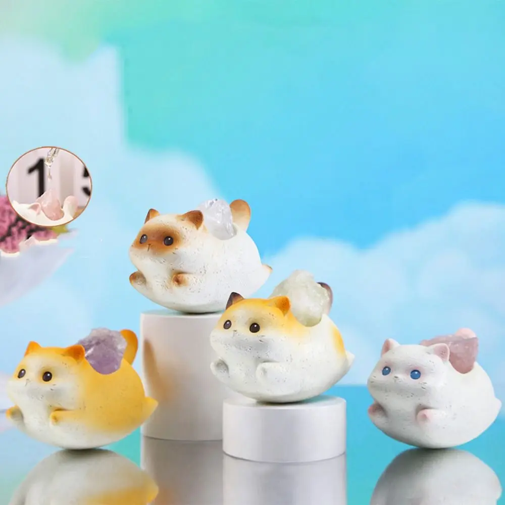 Home Decoration Resin Cat Swinging Ornament Creative Cute Cat Statue Exquisite Handicraft Animal Sculpture Car