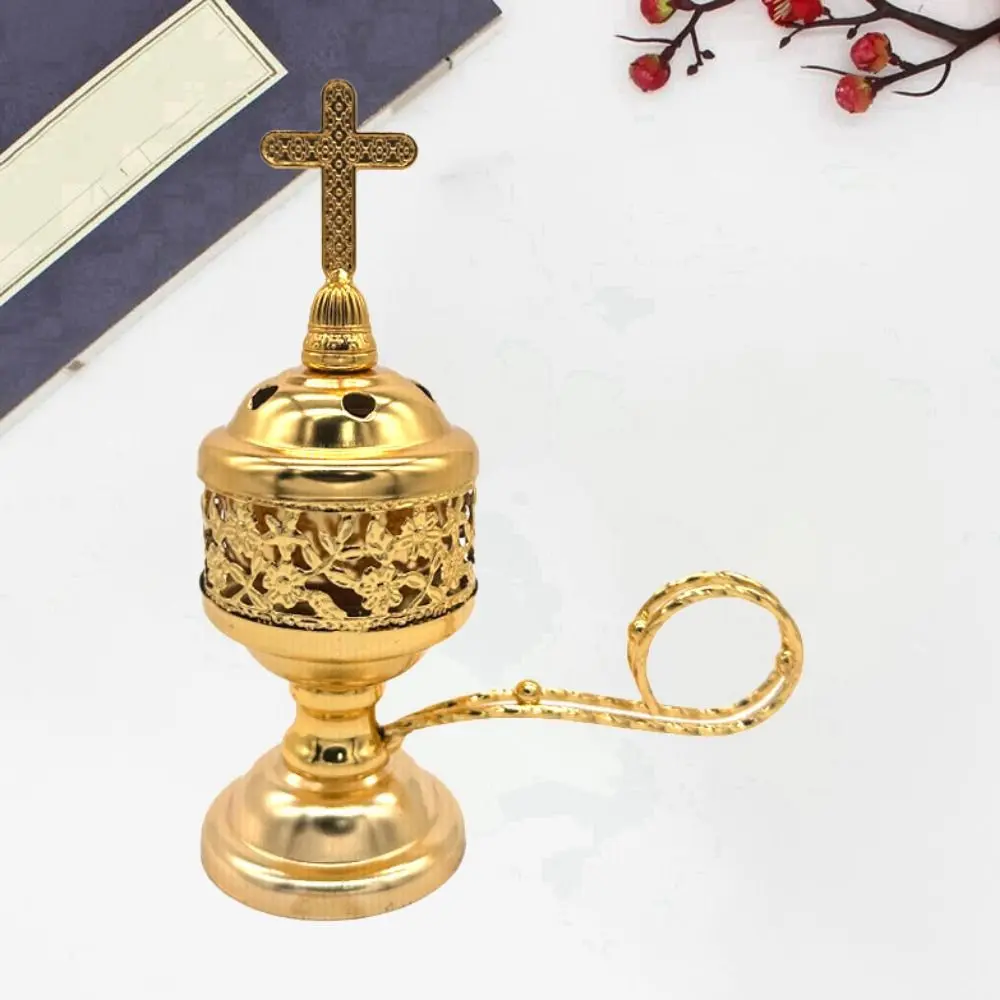 Simple Detachable Cross Aromatherapy Furnace Safe Handmade Metal Incense Tray Exquisite Antique Incense Stove Tea Hall