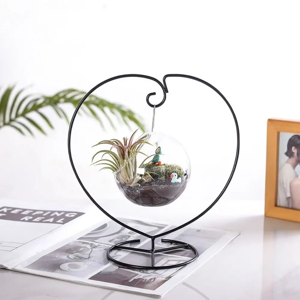 Double Hook Heart-shaped Flower Stand S-shaped Heart-shaped Iron Display Stand Simple Ecological Bottle Stand Plant