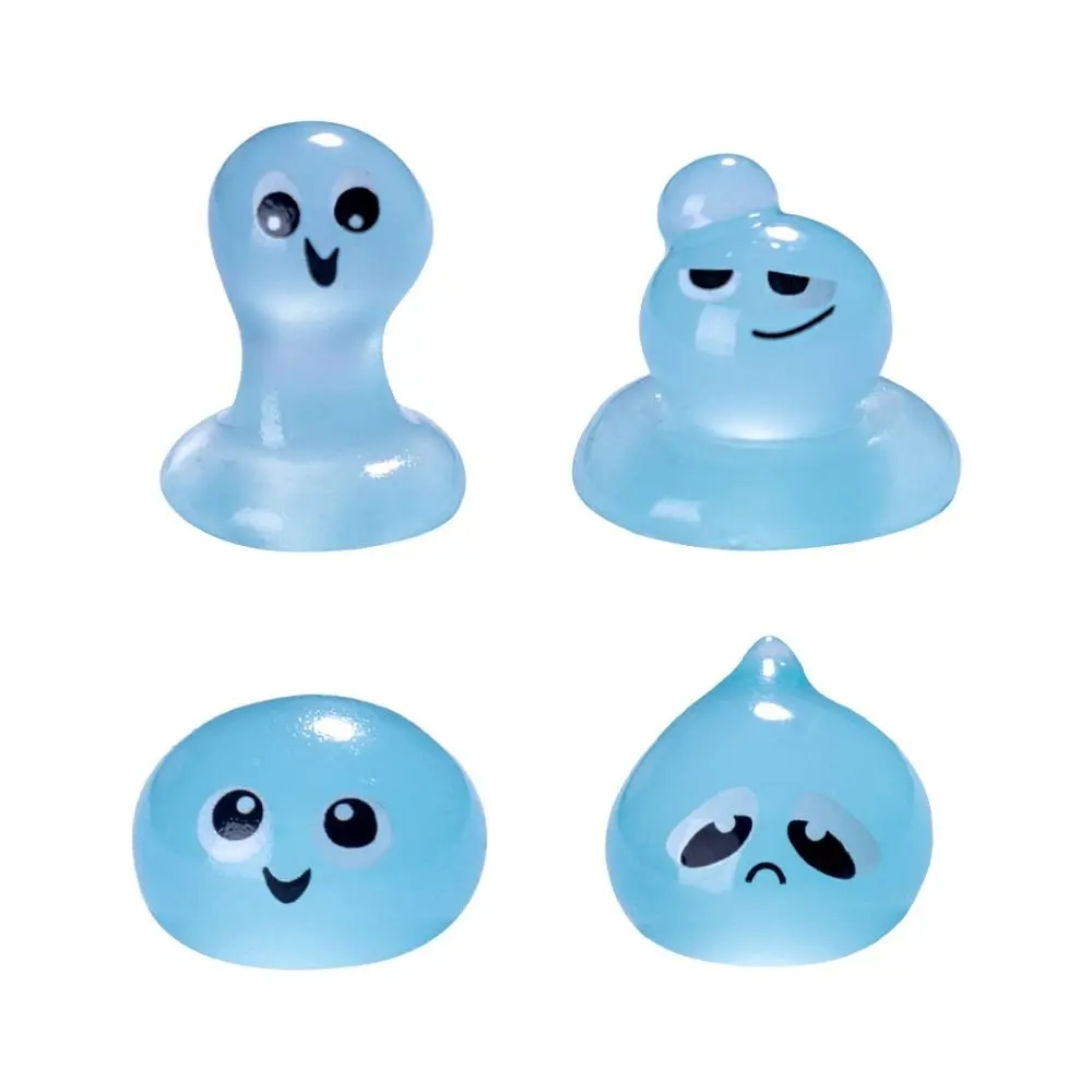 50pcs Cartoon Halloween Luminous Water Elf Figurine Resin Crafts Cute Mini Water Elf Ornament DIY Charming Waterdrop Statue Toy