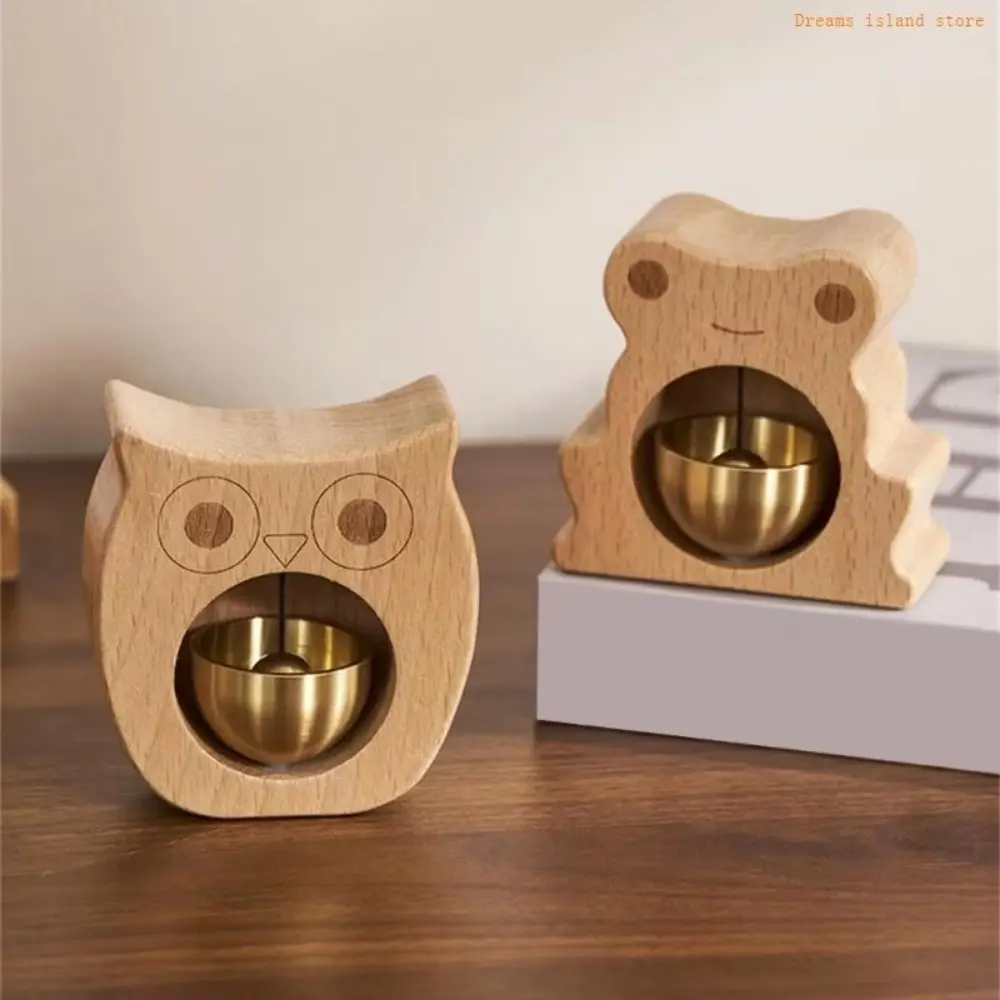 Practical Cute Animal Wind Bell Cartoon Easy Installation Animal Owl Ornament Unique Cloud Wooden Doorbell Outdoor