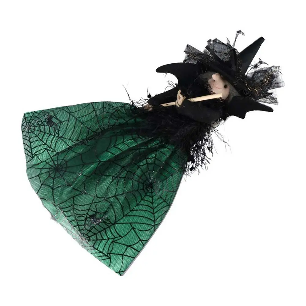 Decoration Crafts High Quality Halloween Witch Doll Witch Black Haunted House Doll Silk Scary Halloween Decorations