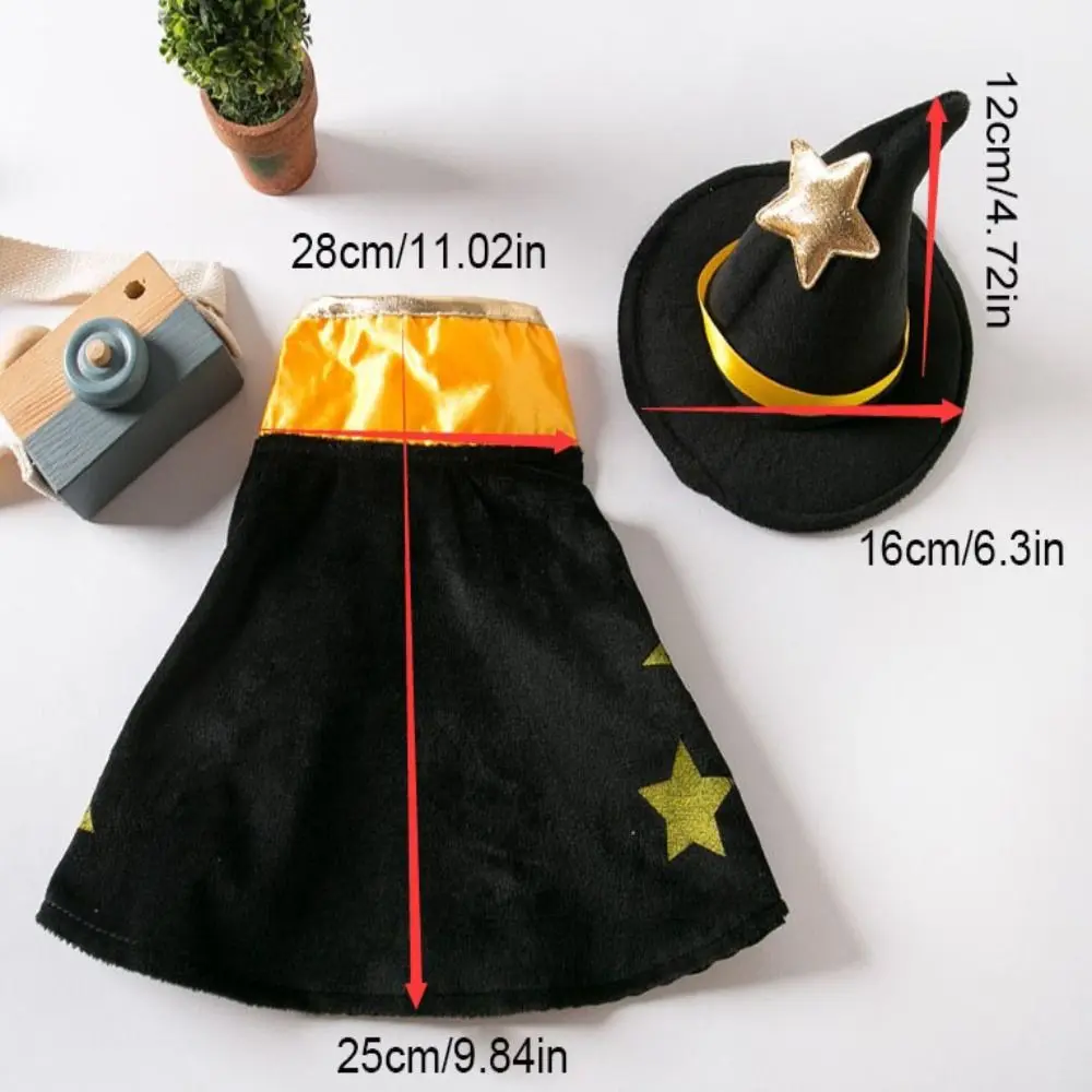 Star Halloween Pet Costume with Witch Hat Stand-collar Small Dog Knight Cape Comfortable Adjustable Cat Cosplay Cloak Festival