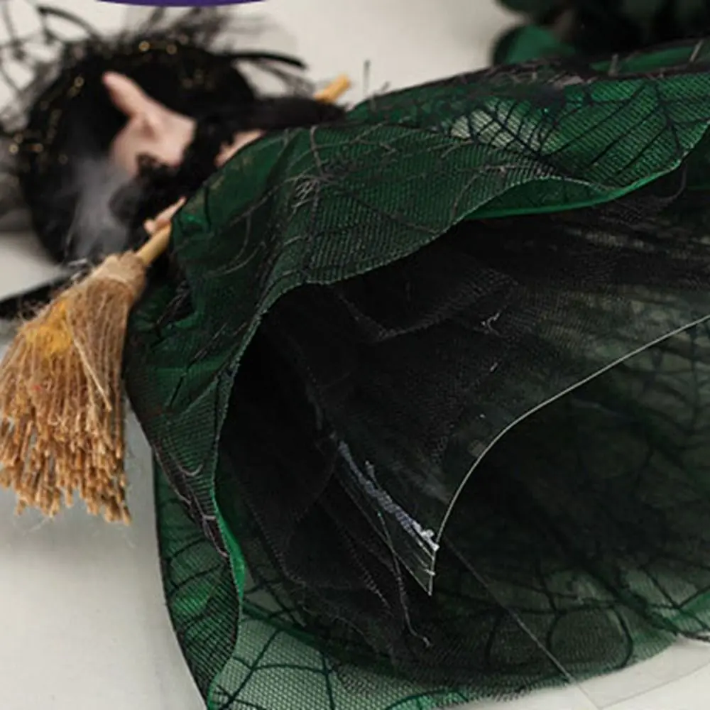 Decoration Crafts High Quality Halloween Witch Doll Witch Black Haunted House Doll Silk Scary Halloween Decorations