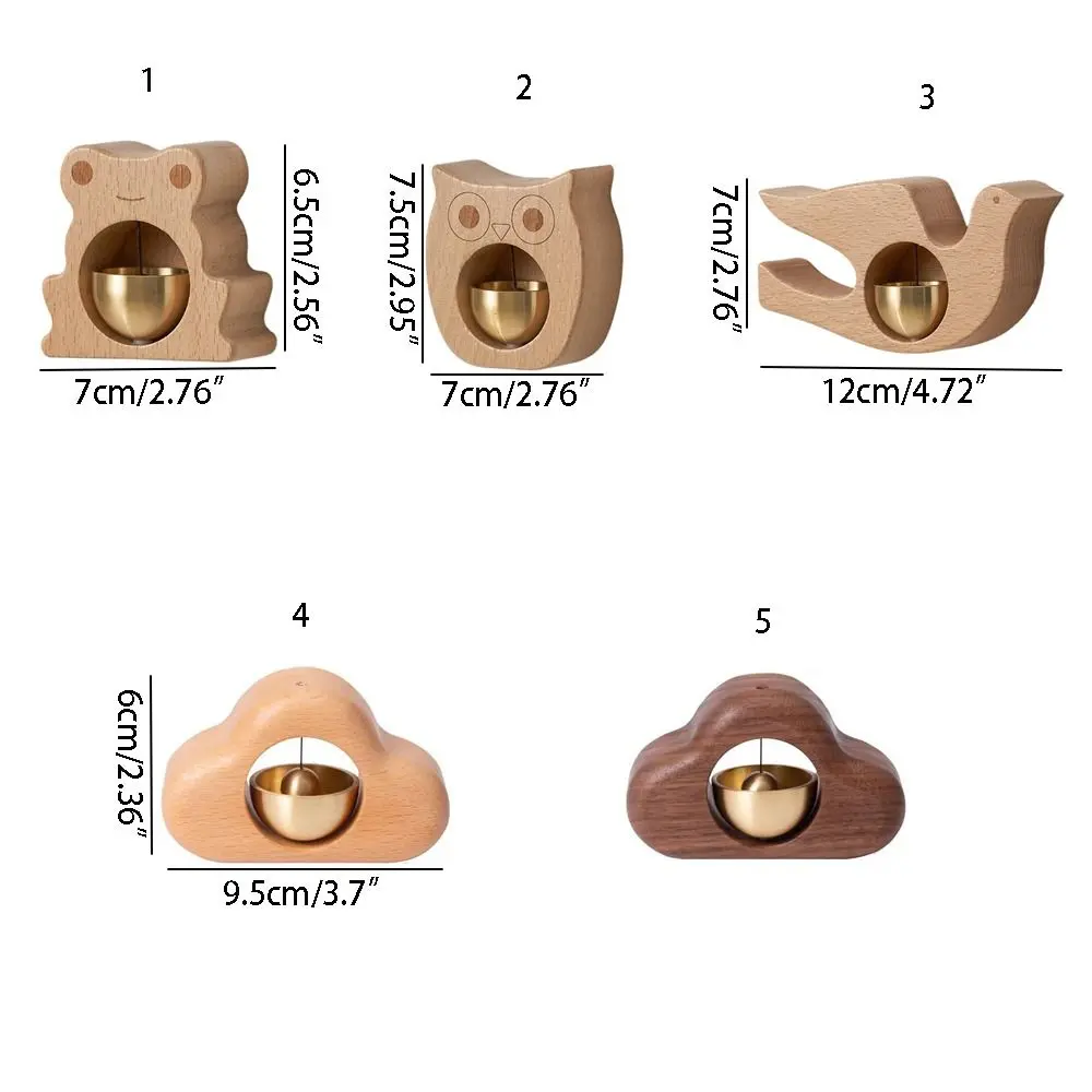 Practical Cute Animal Wind Bell Cartoon Easy Installation Animal Owl Ornament Unique Cloud Wooden Doorbell Outdoor
