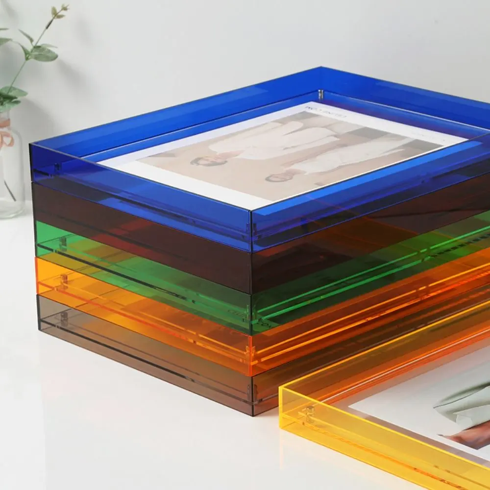 Acrylic Transparent Acrylic Photo Frame Thickened Transparent Colorful Square Photo Frame Wall Hanging Rectangle