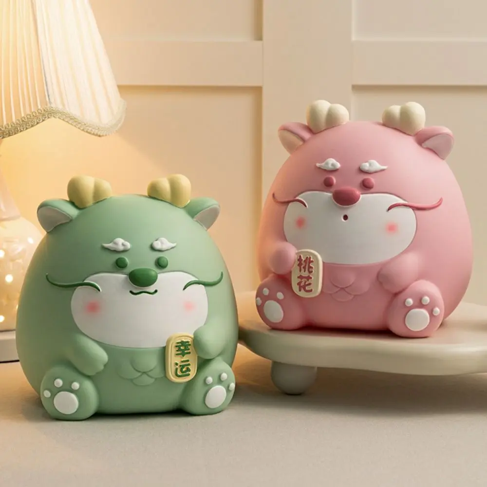 Creative Coin Bank Adorable Dragon Vinyl Drop Cartoon Piggy Bank Resistant Large Capacity Money Saving Jar New Year Gift