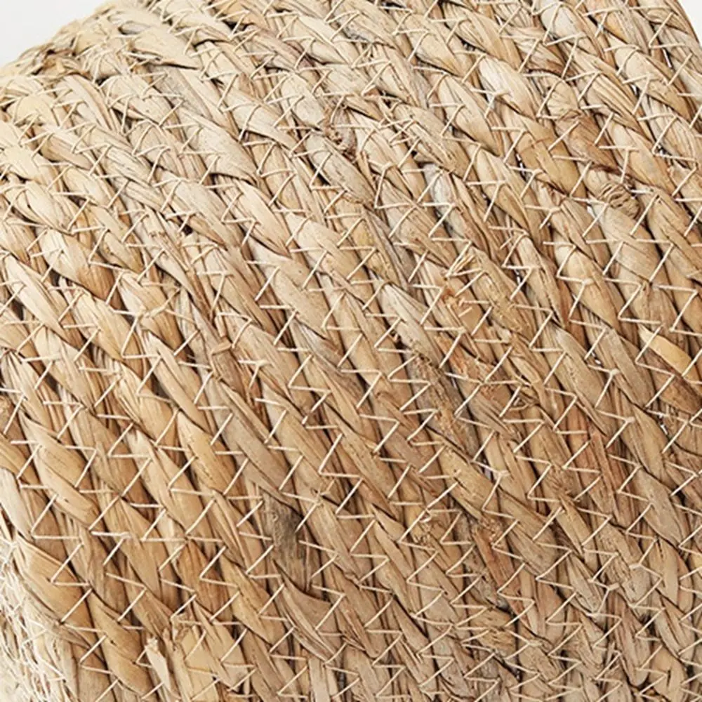 S/M/L Straw Weaving Flower Plant Pot Handmade Decorative Grass Woven Planter Basket Leakproof Flower Basket Office