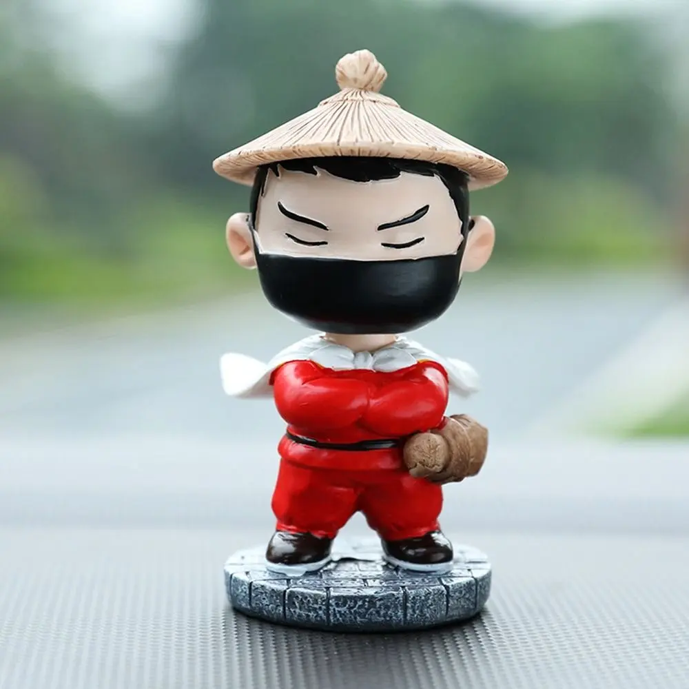 Funny Landscape Chinese Swordsman Figure Exquisite Ancient Car Swordsman Ornament Cartoon Resin Swordsman Miniatures Car